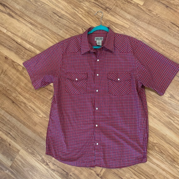 Mens WESTERN PEARL SNAP shirt, Short sleeved, size XL - Picture 1 of 3